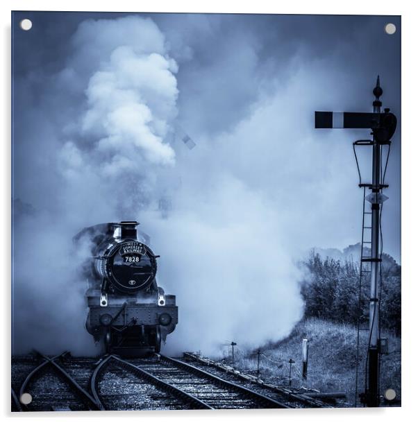 Black and White Steam Acrylic by Mike Lanning