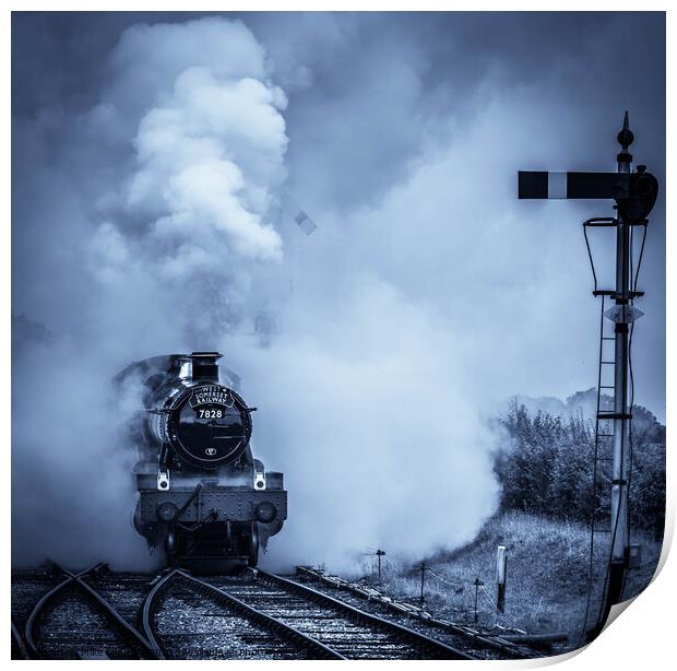 Black and White Steam Print by Mike Lanning