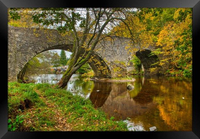 Inver Bridge and River Braan Autumn Framed Print by Navin Mistry