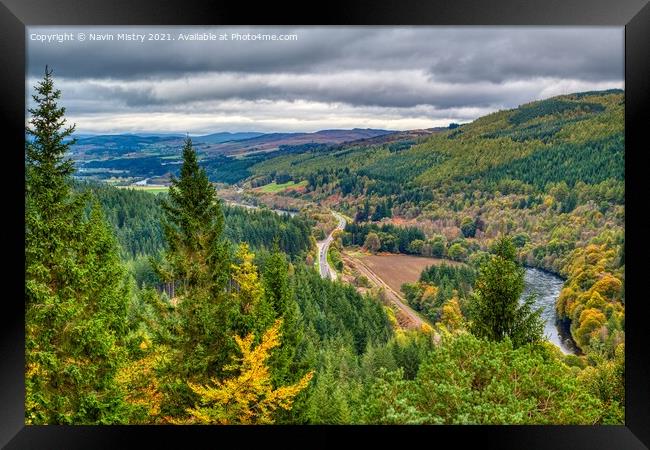 A view of the Tay Forest near Dunkeld Framed Print by Navin Mistry