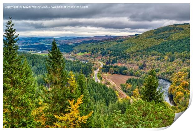 A view of the Tay Forest near Dunkeld Print by Navin Mistry