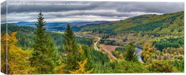 A panoramic view from The Pine Cone View Point Canvas Print by Navin Mistry