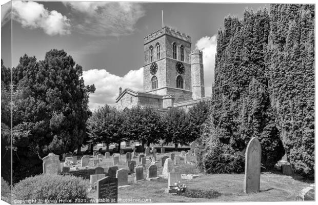 Graveyard and St Mary's Church, Thame, Canvas Print by Kevin Hellon