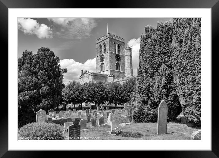 Graveyard and St Mary's Church, Thame, Framed Mounted Print by Kevin Hellon