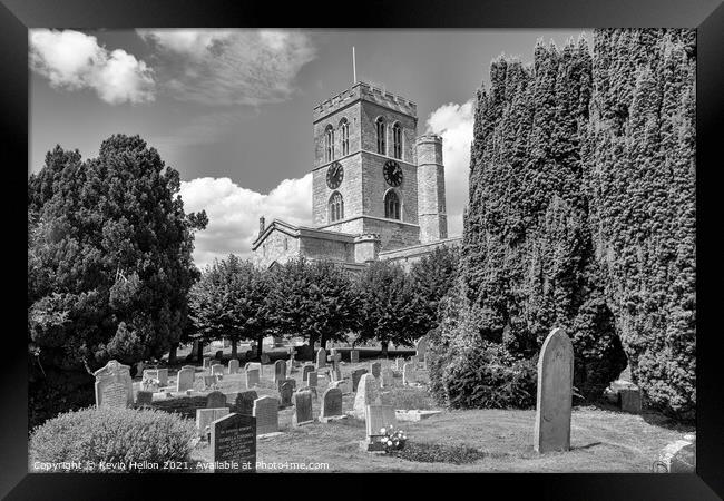 Graveyard and St Mary's Church, Thame, Framed Print by Kevin Hellon