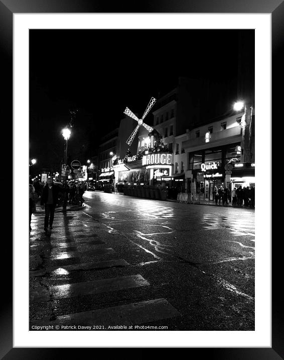 The moulin in the rain Framed Mounted Print by Patrick Davey