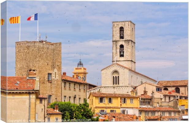 Saracen Tower and Cathedral - Grasse Canvas Print by Laszlo Konya