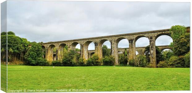  Aqueduct and Viaduct Chirk Wales Canvas Print by Diana Mower