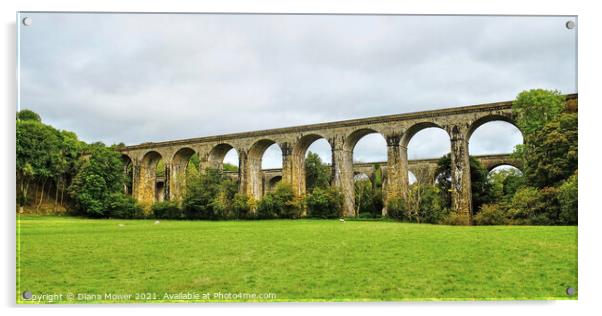  Aqueduct and Viaduct Chirk Wales Acrylic by Diana Mower