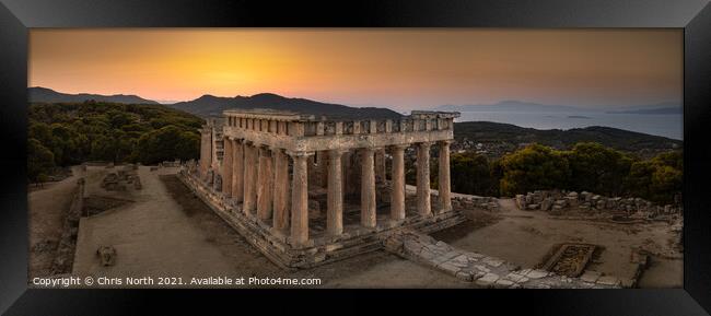 The Temple of Aphaia at sunset. Framed Print by Chris North
