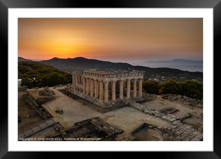 The Temple of Aphaia. Framed Mounted Print by Chris North