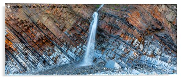 Sandymouth Falls Acrylic by David Hare