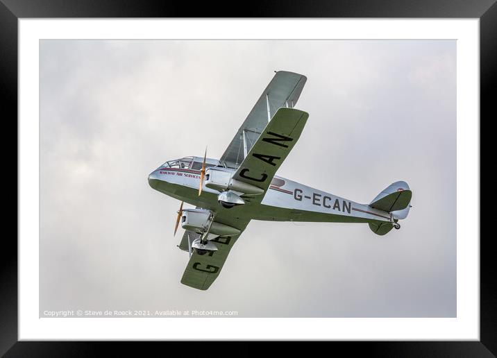 G-ECAN De Havilland Dragon Framed Mounted Print by Steve de Roeck
