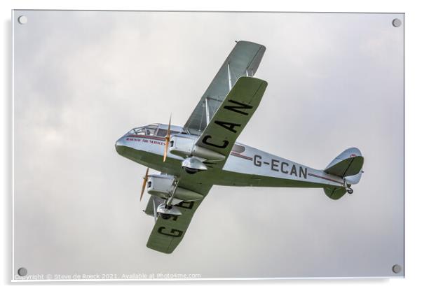 G-ECAN De Havilland Dragon Acrylic by Steve de Roeck