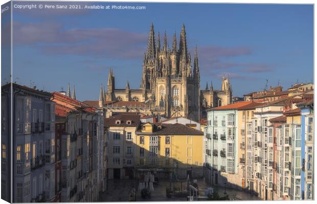 Morning View of Burgos Cathedral, Spain Canvas Print by Pere Sanz