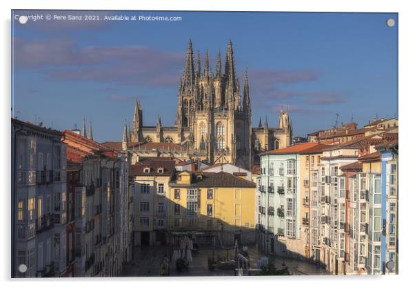Morning View of Burgos Cathedral, Spain Acrylic by Pere Sanz