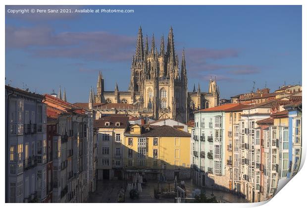 Morning View of Burgos Cathedral, Spain Print by Pere Sanz