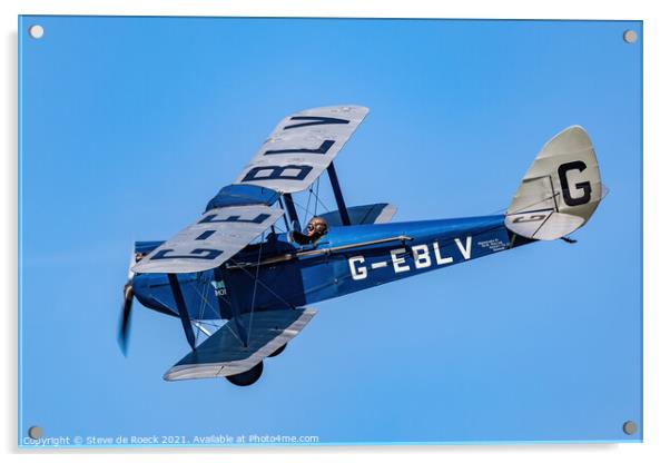 de Havilland DH60 Cirrus Moth Acrylic by Steve de Roeck