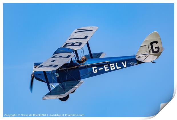 de Havilland DH60 Cirrus Moth Print by Steve de Roeck