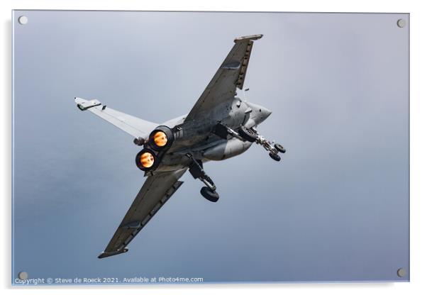Dassault Rafale Afterburner Steep Turn Acrylic by Steve de Roeck