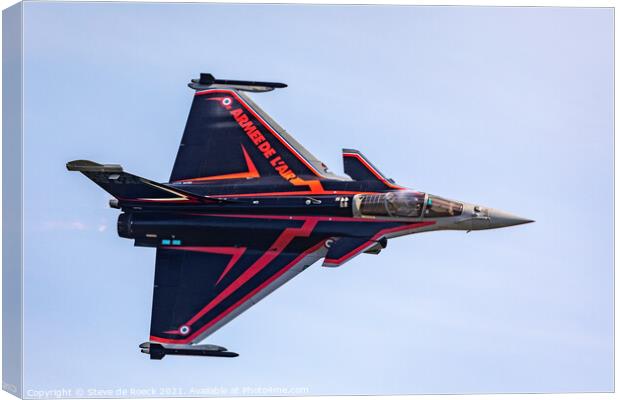 Dassault Rafale In Bold Colours Canvas Print by Steve de Roeck