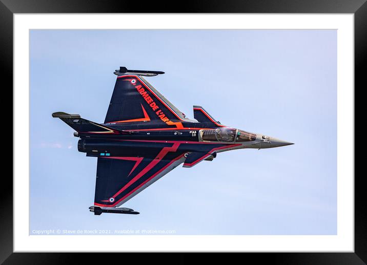 Dassault Rafale In Bold Colours Framed Mounted Print by Steve de Roeck