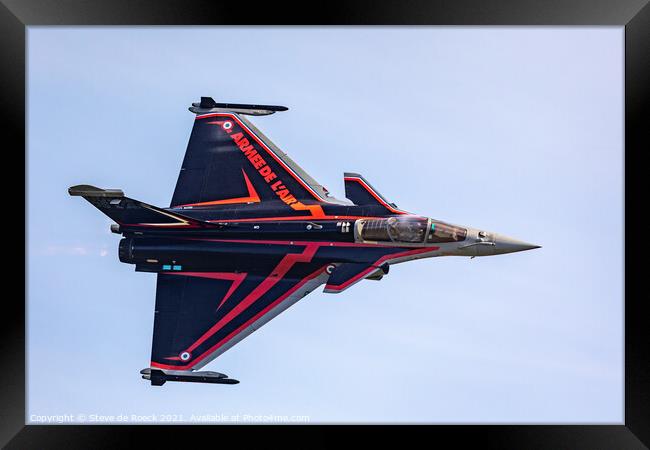 Dassault Rafale In Bold Colours Framed Print by Steve de Roeck