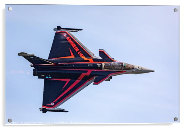 Dassault Rafale In Bold Colours Acrylic by Steve de Roeck
