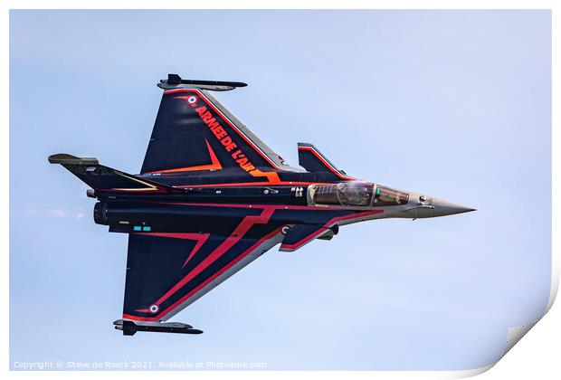 Dassault Rafale In Bold Colours Print by Steve de Roeck