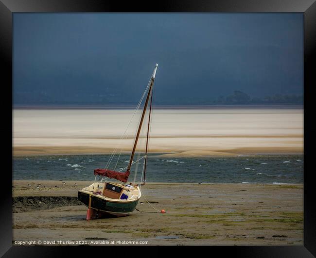 Waiting for the tide Framed Print by David Thurlow