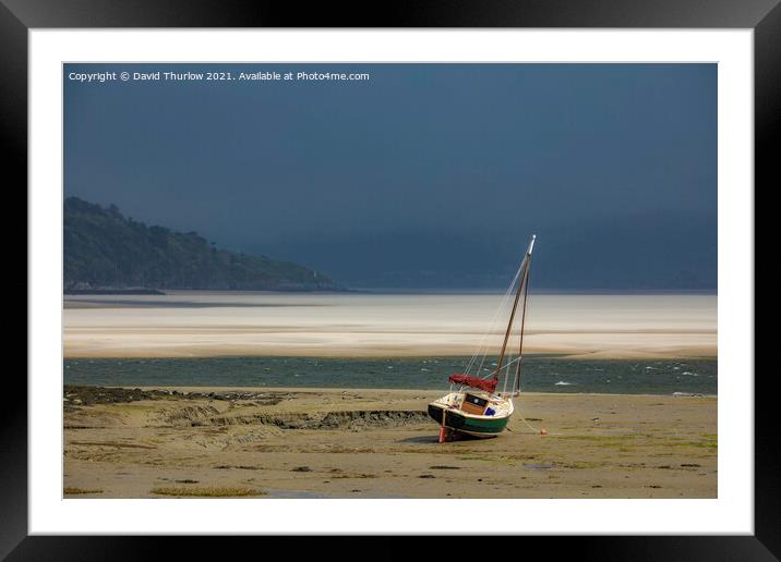 Wind swept sands in the Glaslyn estuary.  Framed Mounted Print by David Thurlow