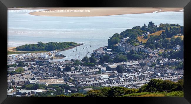 Porthmadog Harbour and Town Framed Print by David Thurlow