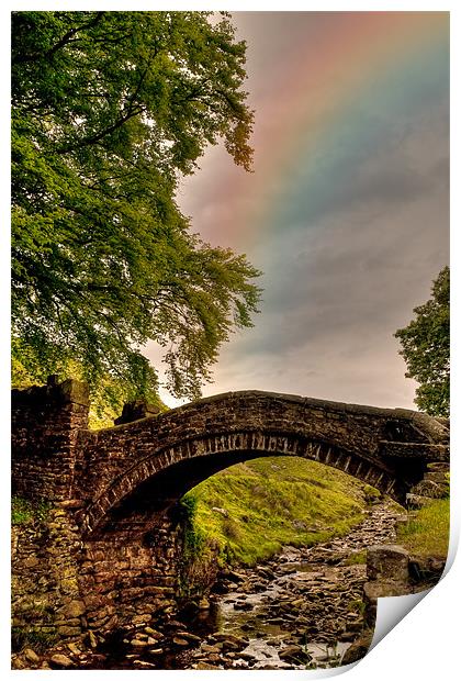 Rainbow over Eastergate Bridge, Marsden. Print by Jeni Harney