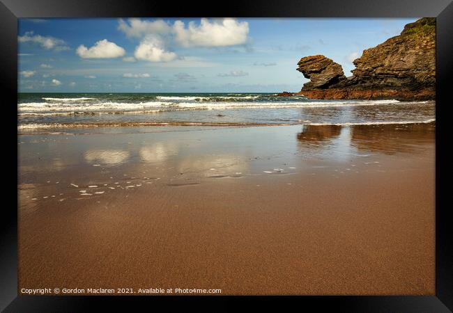 Carreg Bica, Llangrannog Beach, Ceredigion, Wales Framed Print by Gordon Maclaren