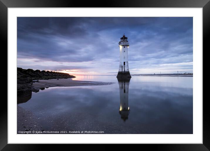 Perch Rock Lighthouse sunset, New Brighton Framed Mounted Print by Katie McGuinness