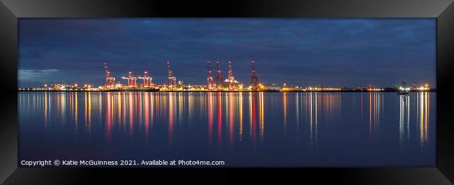 Bootle Docks, River Mersey panorama Framed Print by Katie McGuinness