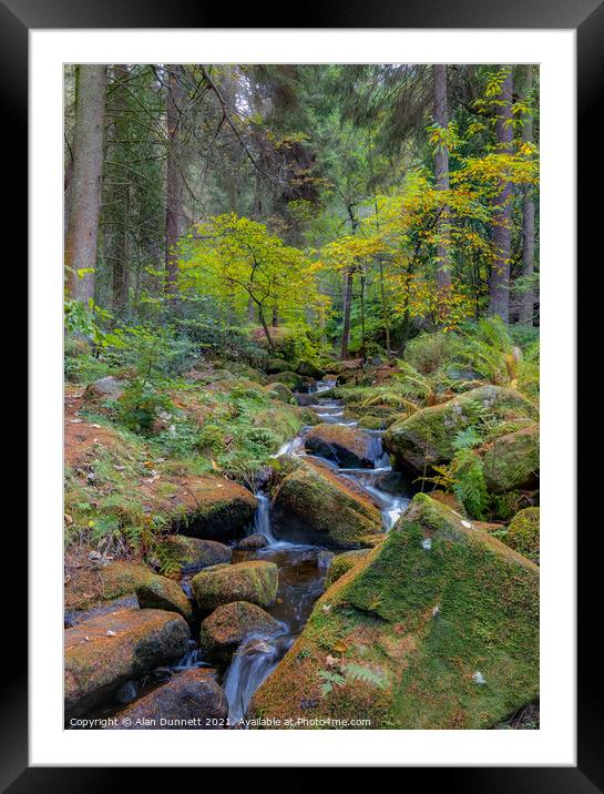 Autumn arrives at Wyming Brook Framed Mounted Print by Alan Dunnett