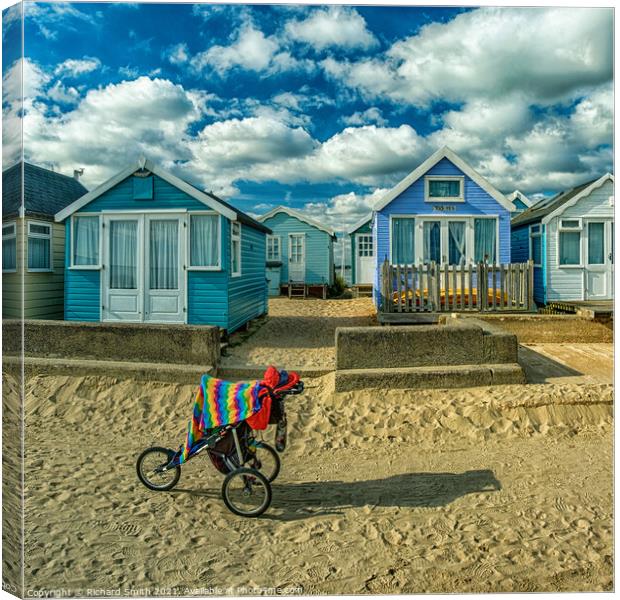 Abandoned pushchair at Mudeford spit Canvas Print by Richard Smith