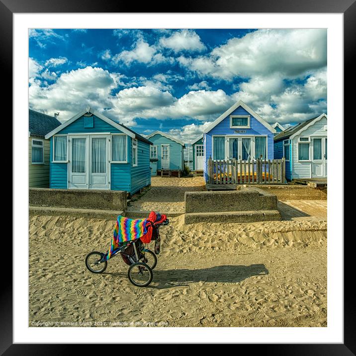 Abandoned pushchair at Mudeford spit Framed Mounted Print by Richard Smith