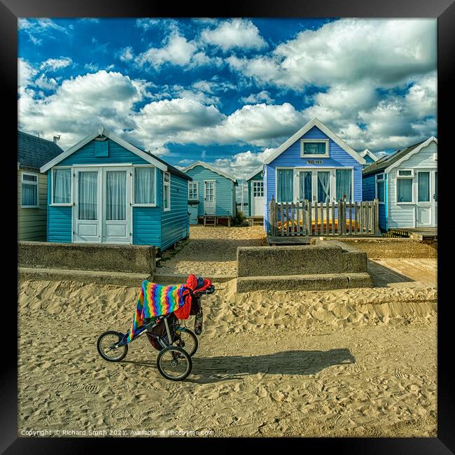 Abandoned pushchair at Mudeford spit Framed Print by Richard Smith