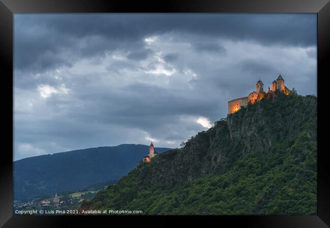 Convento Sabiona Kloster Saeben Castle in Chiusa on the top of a mountain Framed Print by Luis Pina
