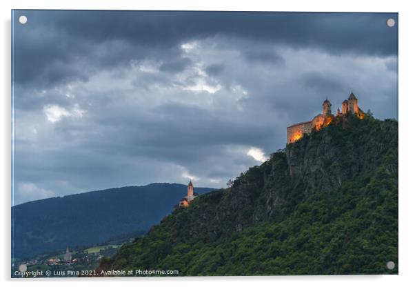 Convento Sabiona Kloster Saeben Castle in Chiusa on the top of a mountain Acrylic by Luis Pina
