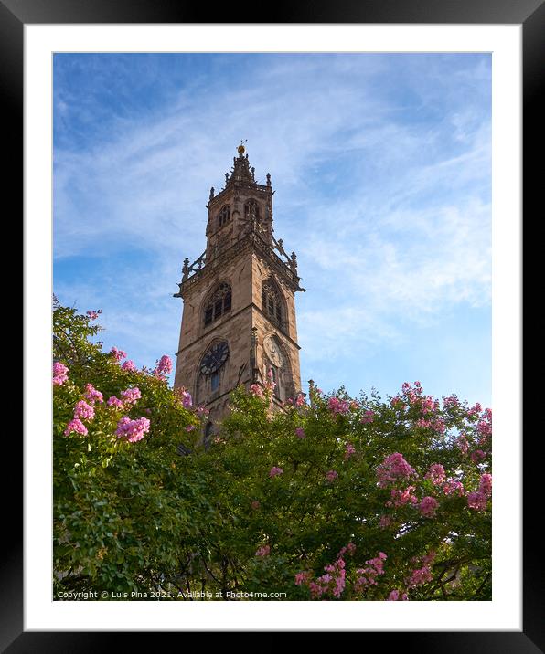 Duomo di Bolzano Church Cathedral with flowers Framed Mounted Print by Luis Pina