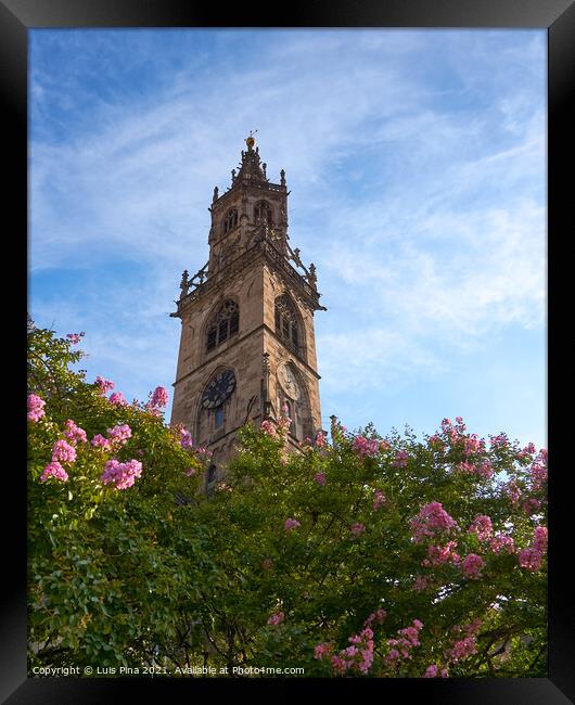 Duomo di Bolzano Church Cathedral with flowers Framed Print by Luis Pina