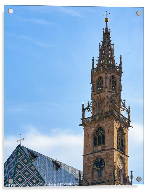 Duomo di Bolzano Church Cathedral on a summer day Acrylic by Luis Pina