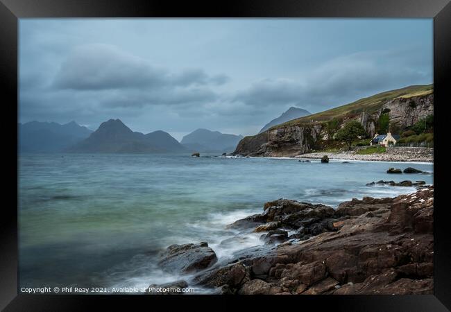 A moody Elgol Framed Print by Phil Reay