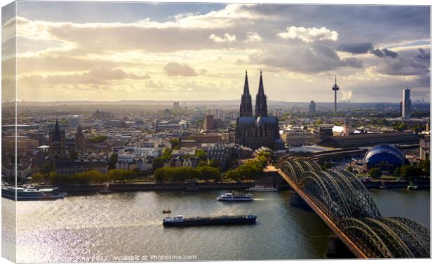 Cologne Cathedral Koelner Dom seen from the top of Cologne Koeln Triangle building Canvas Print by Luis Pina