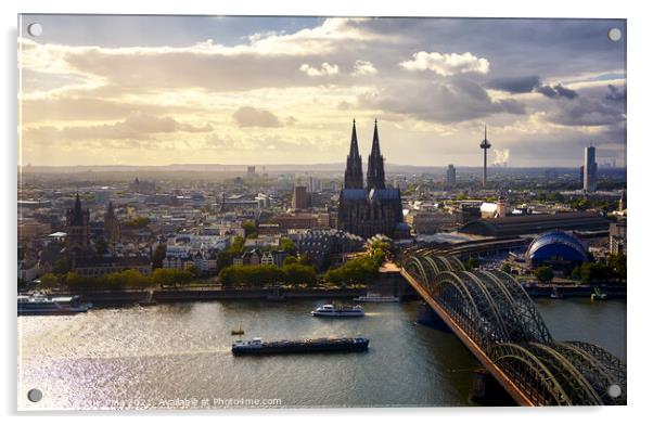 Cologne Cathedral Koelner Dom seen from the top of Cologne Koeln Triangle building Acrylic by Luis Pina