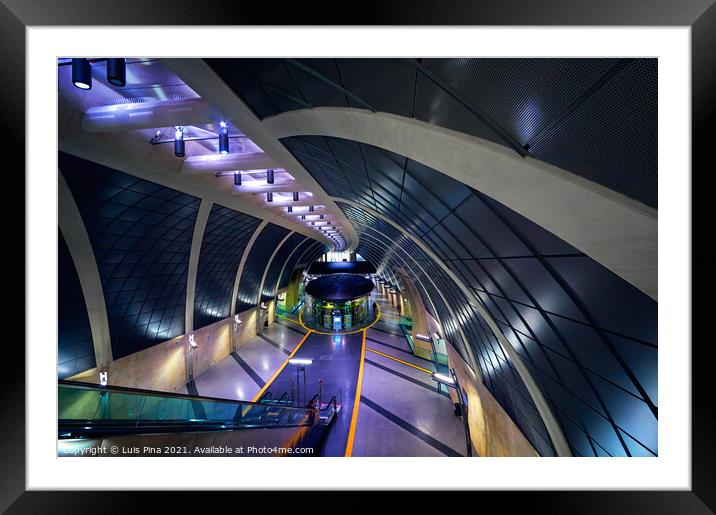 Inside of Heumarkt Subway station in Cologne Koeln Framed Mounted Print by Luis Pina