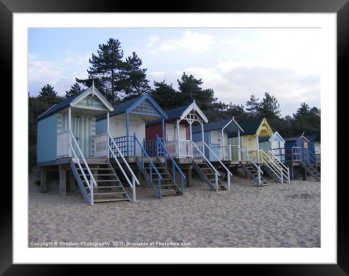 Beach Huts Framed Mounted Print by Shoshan Photography 